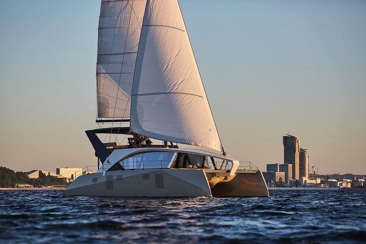 Exterior view of Wave50, a Wave Catamarans Wave 50 catamaran at Olbia, Italy