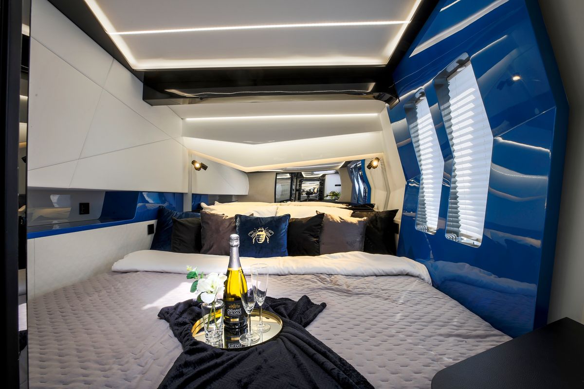 Cabin on Wave50, a Wave Catamarans Wave 50 catamaran at Olbia, Italy
