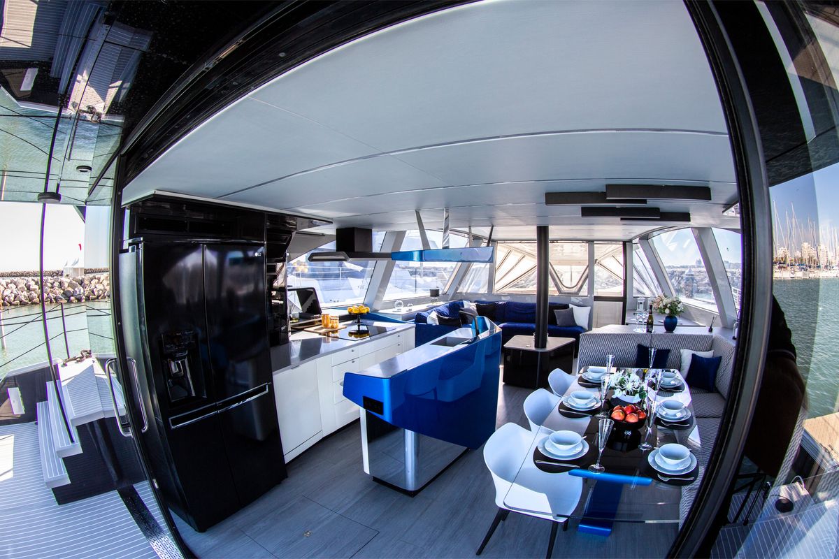 Galley of Wave50, a Wave Catamarans Wave 50 catamaran at Olbia, Italy