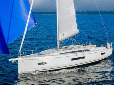Exterior view of Just Wind, a Beneteau Oceanis 40.1 sailboat at Lagos, Portugal