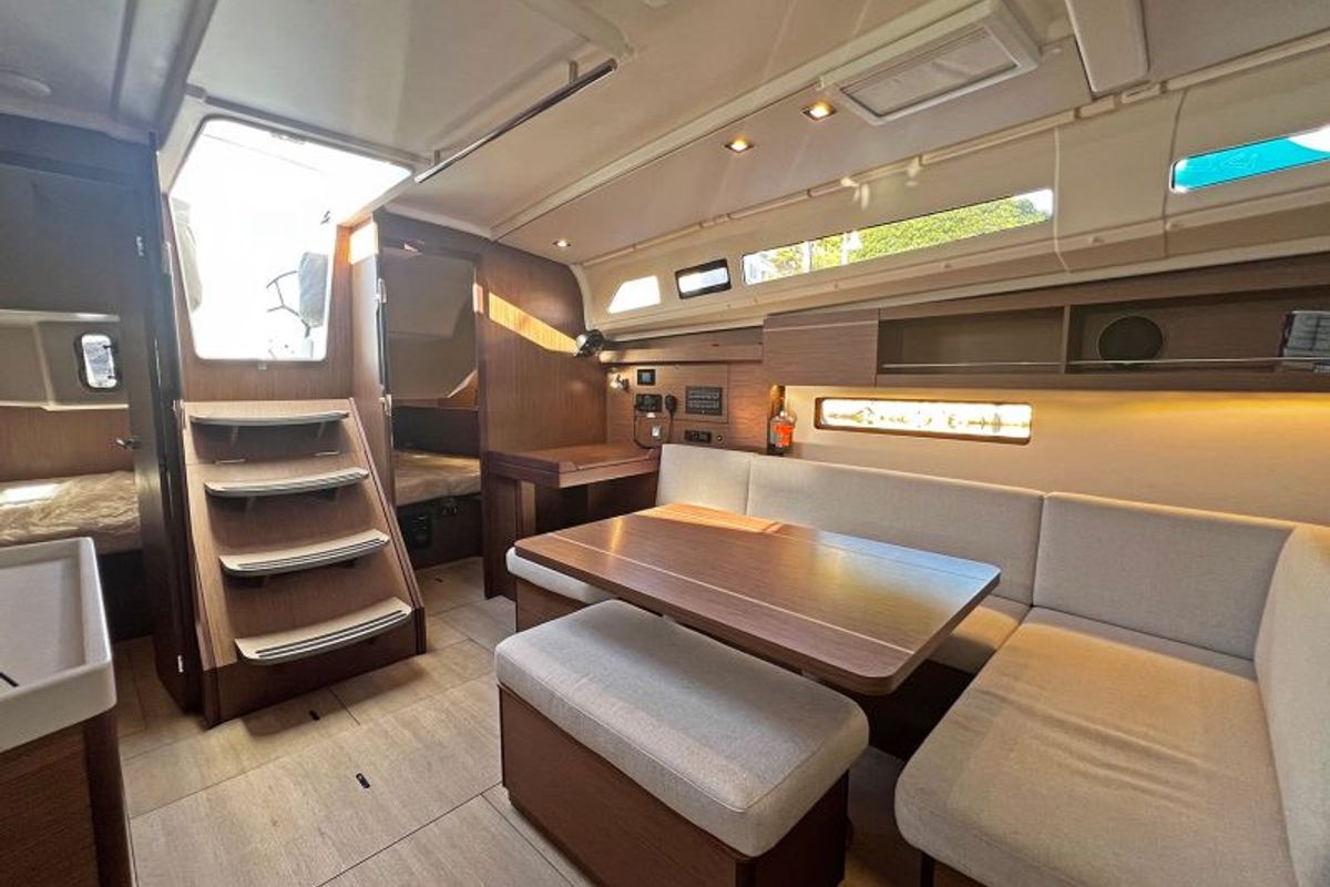 Salon of Just Wind, a Beneteau Oceanis 40.1 sailboat at Lagos, Portugal