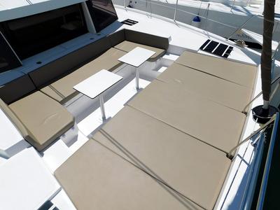Deck of Kanalu, a Bali 4.1 catamaran at Grad Kaštela, Croatia