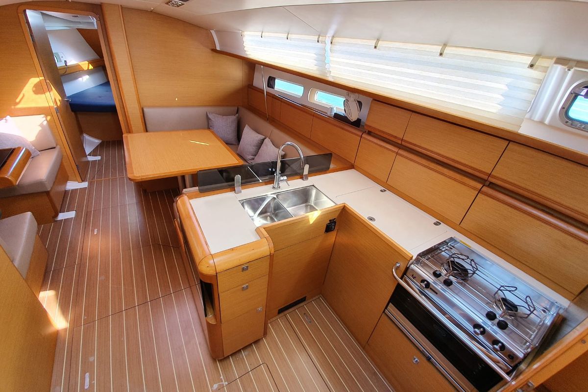 Galley of T-Punch, a Jeanneau Sun Odyssey 409 sailboat at Baan Salak Phet, Thailand