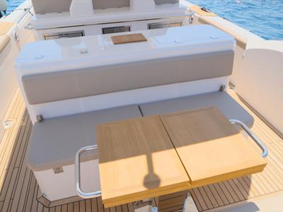 Deck of Mister Gio, a Pirelli 50 motorboat at Torre Annunziata, Italy