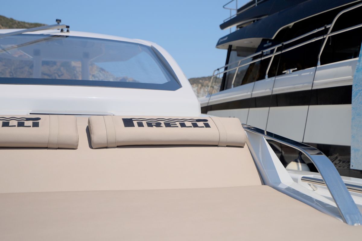Cockpit of Mister Gio, a Pirelli 50 motorboat at Torre Annunziata, Italy