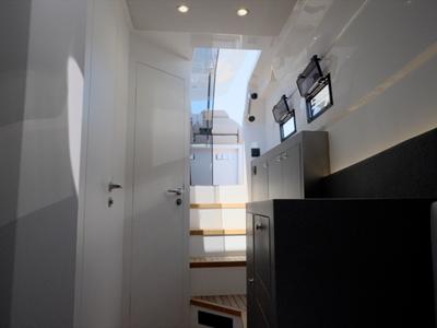 Galley of Mister Gio, a Pirelli 50 motorboat at Torre Annunziata, Italy