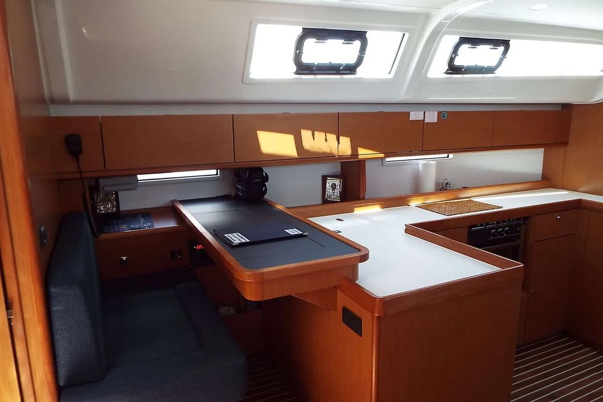 Galley of Windseeker S, a Bavaria 51 Cruiser sailboat at Salamina Municipal Unit, Greece