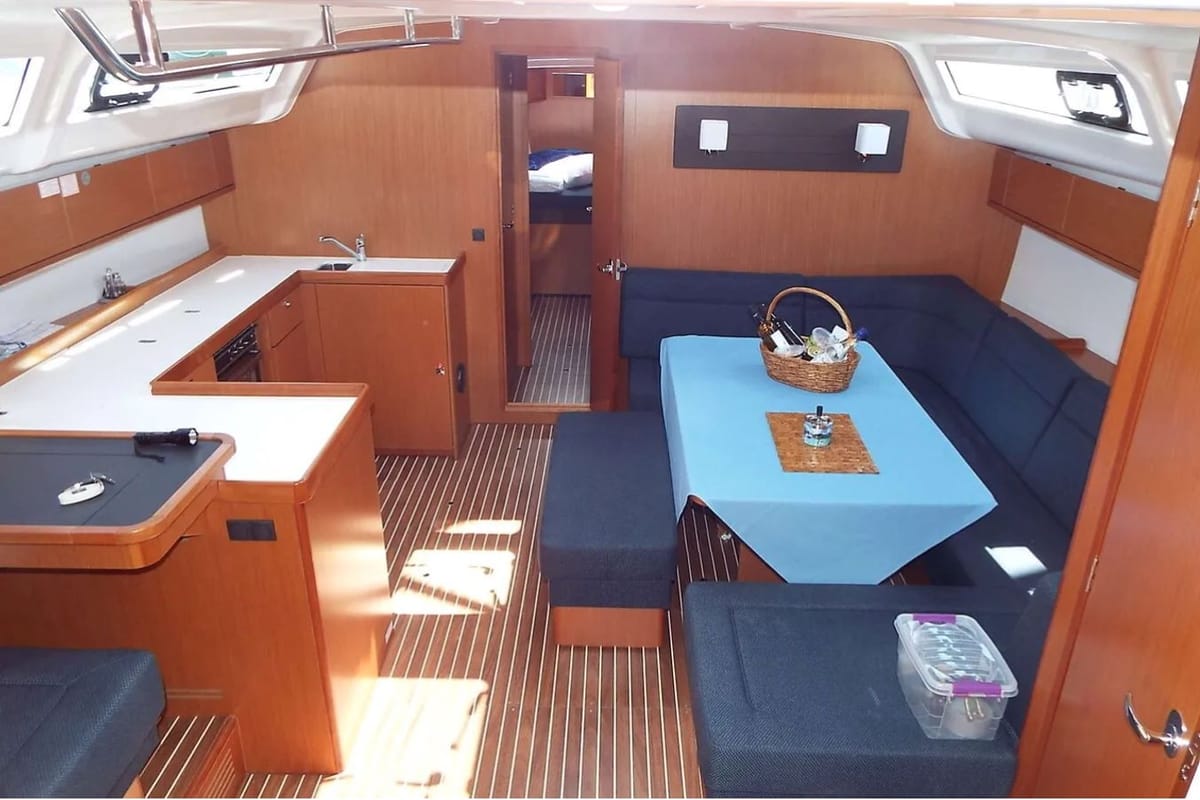 Salon of Windseeker S, a Bavaria 51 Cruiser sailboat at Salamina Municipal Unit, Greece