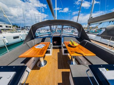 Deck of Ilonka - OW, a Hanse Yachts Hanse 460 sailboat at Seget Donji, Croatia