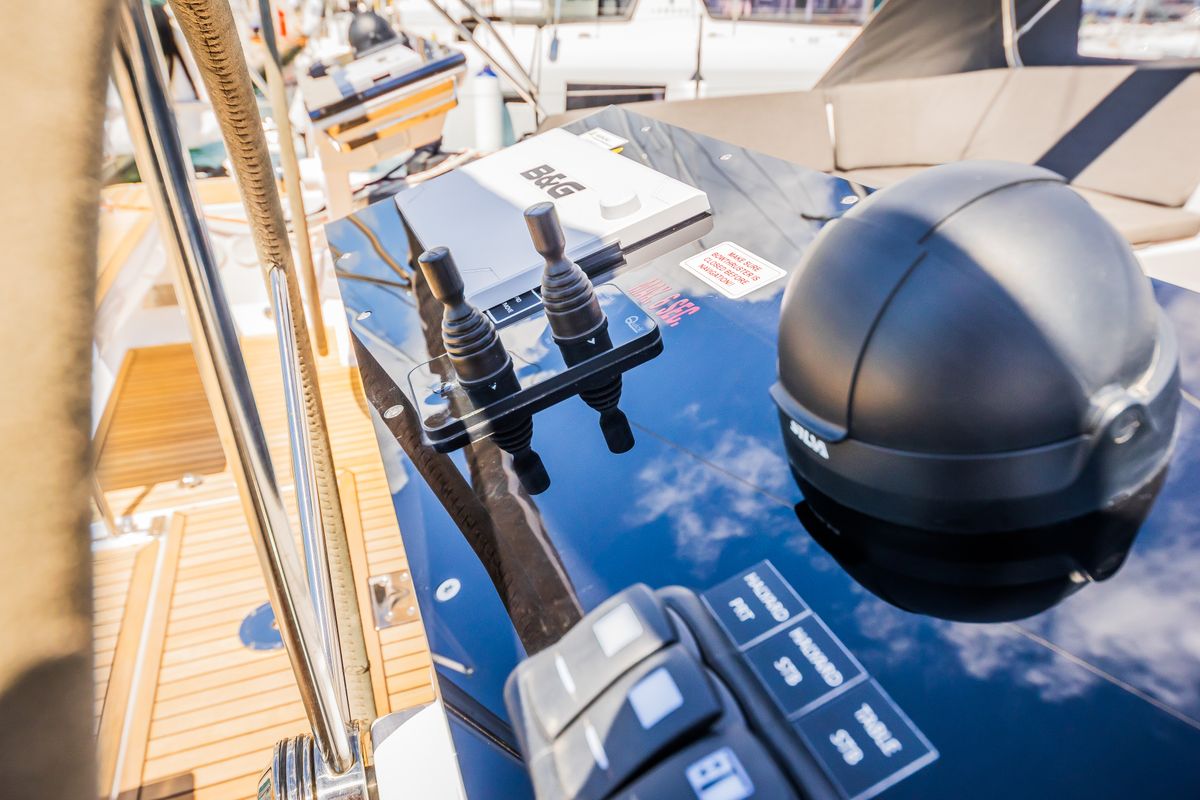 Cockpit of Ilonka - OW, a Hanse Yachts Hanse 460 sailboat at Seget Donji, Croatia