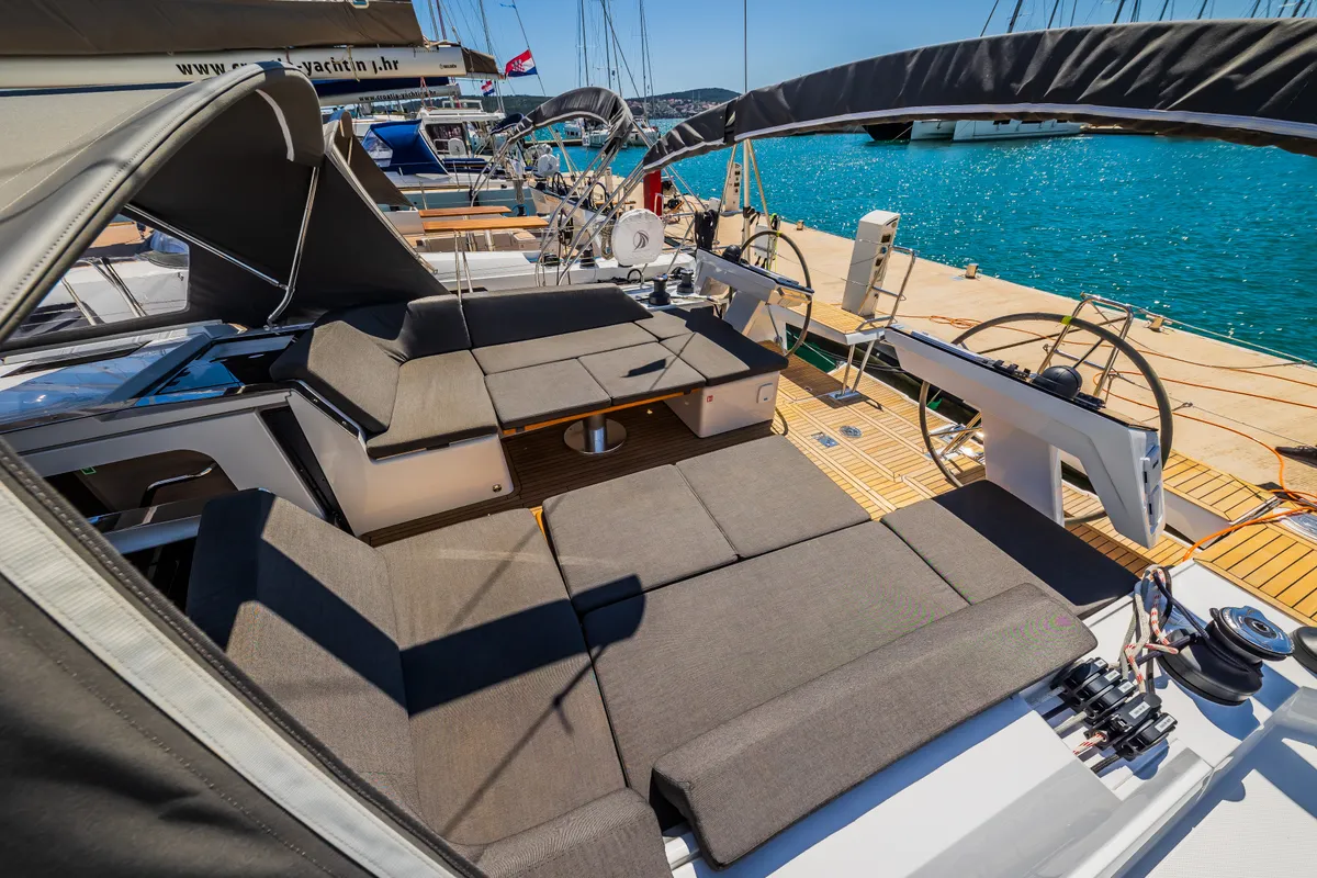 Deck of Ilonka - OW, a Hanse Yachts Hanse 460 sailboat at Seget Donji, Croatia