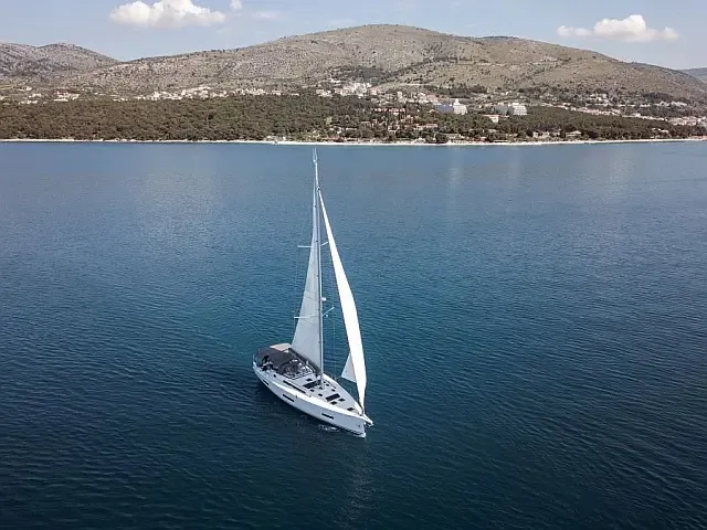 Exterior view of Anna III, a Dufour 530 sailboat at Seget Donji, Croatia