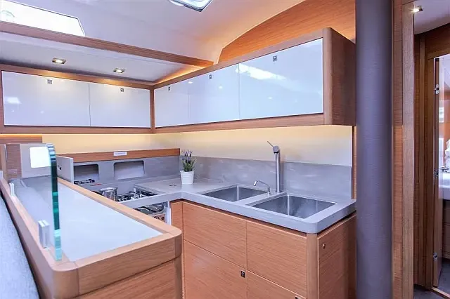Galley of Anna III, a Dufour 530 sailboat at Seget Donji, Croatia