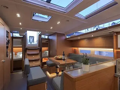 Salon of Anna III, a Dufour 530 sailboat at Seget Donji, Croatia