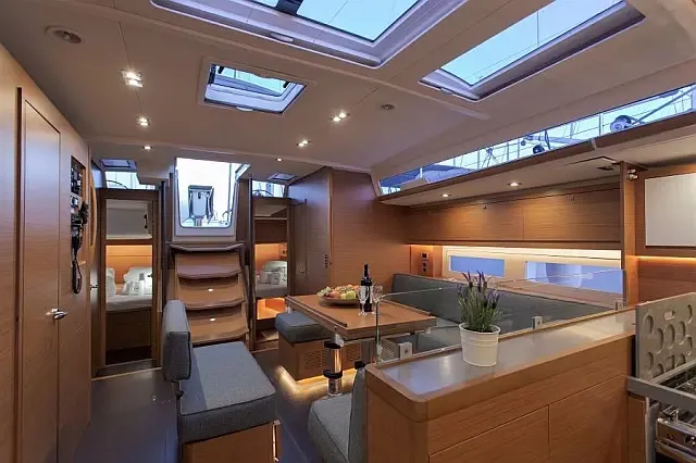 Salon of Anna III, a Dufour 530 sailboat at Seget Donji, Croatia