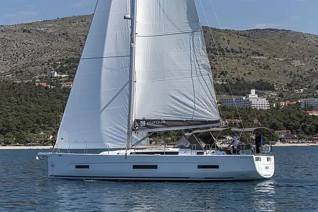 Exterior view of Anna III, a Dufour 530 sailboat at Seget Donji, Croatia