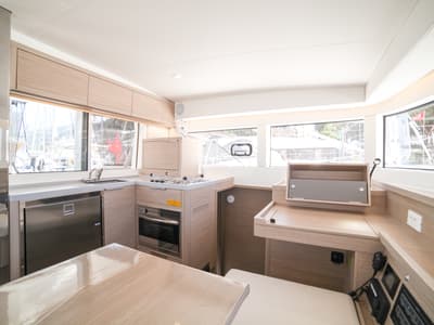 Galley of Sail Sagitta, a Lagoon 40 catamaran at Fethiye, Turkey