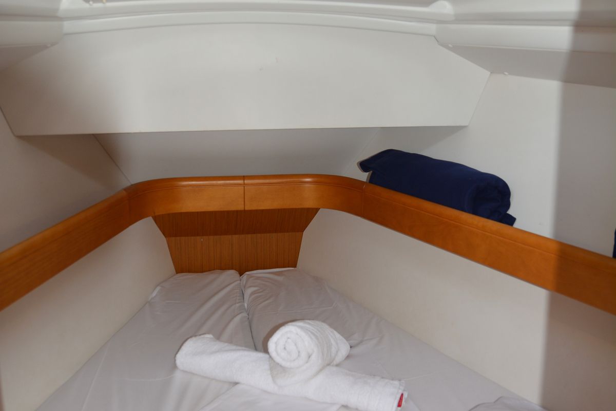 Cabin on Babis 2010, a Jeanneau Sun Odyssey 36i sailboat at Municipal Unit of Lefkada, Greece