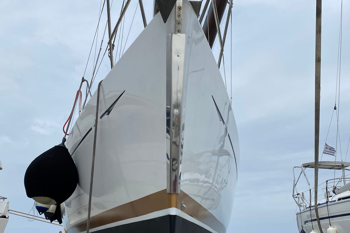 Exterior view of Babis 2010, a Jeanneau Sun Odyssey 36i sailboat at Municipal Unit of Lefkada, Greece