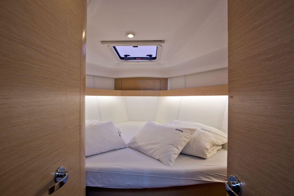 Cabin on Silente, a Elan Impression 40 sailboat at Grad Labin, Croatia