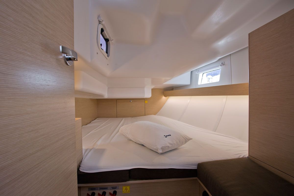 Cabin on Silente, a Elan Impression 40 sailboat at Grad Labin, Croatia