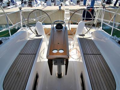 Cockpit of Bella, a Bavaria Cruiser 34 sailboat at Općina Sukošan, Croatia
