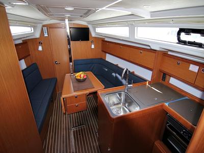Salon of Bella, a Bavaria Cruiser 34 sailboat at Općina Sukošan, Croatia