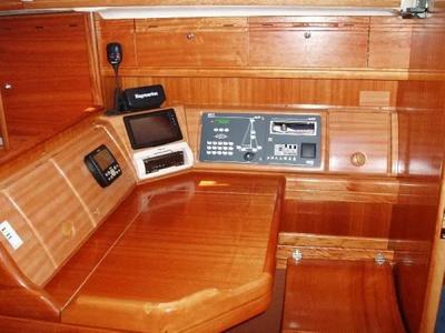 Cockpit of NATALIE, a Bavaria 39 Cruiser sailboat at Volos Municipality, Greece