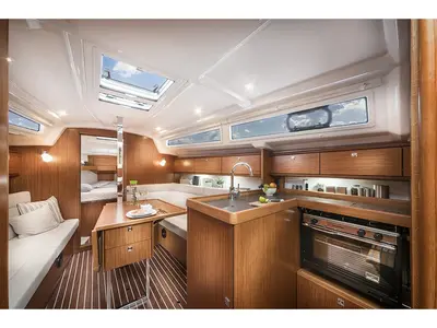 Galley of Whirl, a Bavaria Cruiser 34 sailboat at Općina Sukošan, Croatia