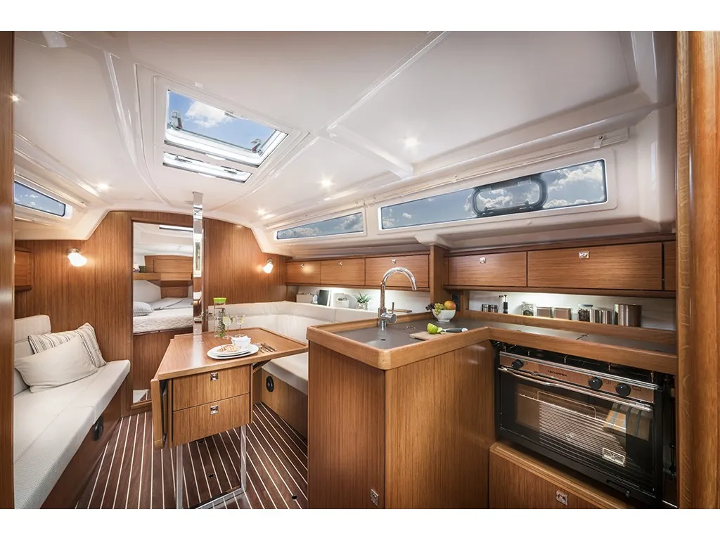Galley of Whirl, a Bavaria Cruiser 34 sailboat at Općina Sukošan, Croatia