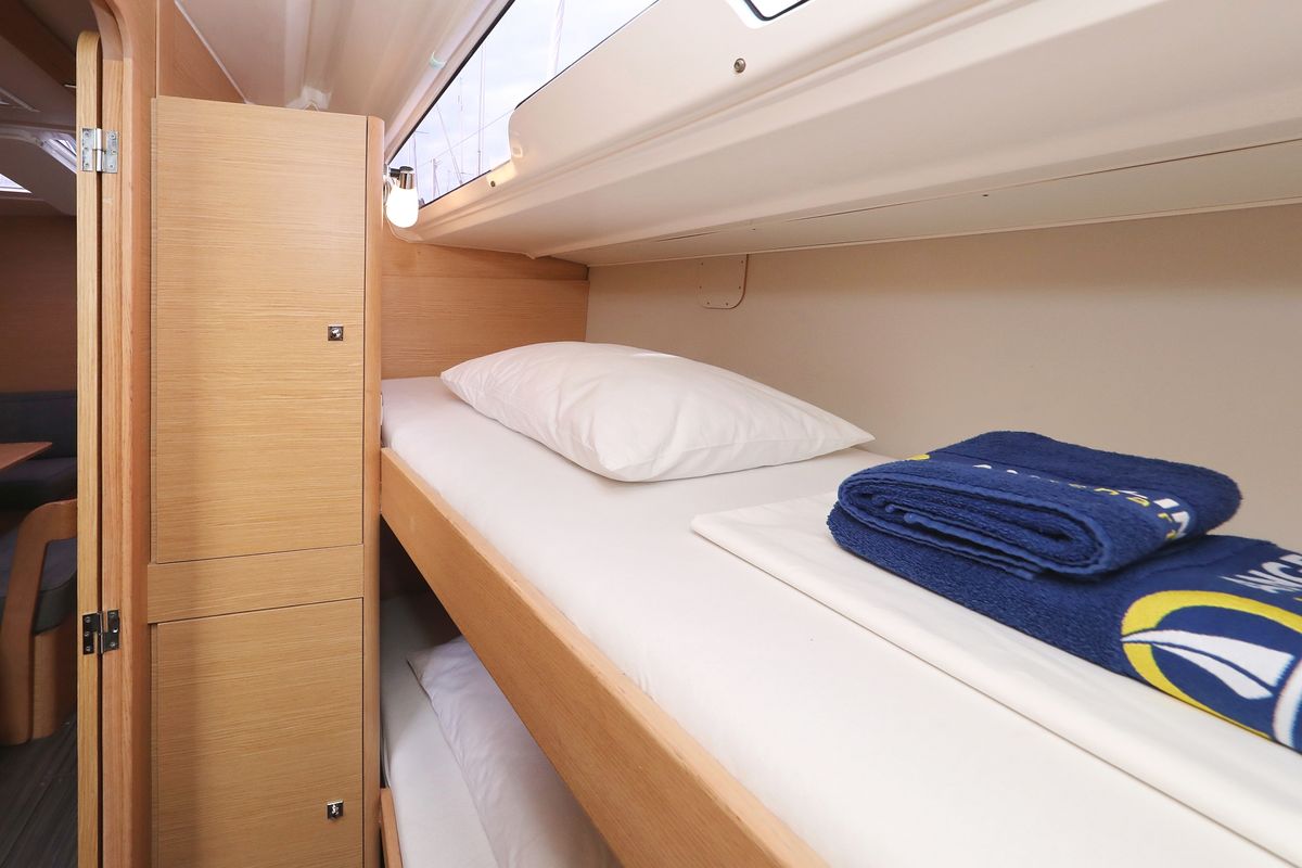 Cabin on Thor, a Dufour 430 GL sailboat at Grad Vodice, Croatia