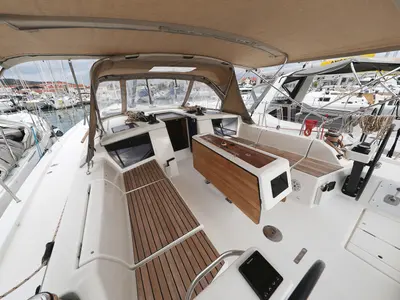 Deck of Thor, a Dufour 430 GL sailboat at Grad Vodice, Croatia