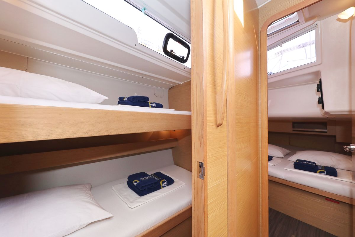 Cabin on Thor, a Dufour 430 GL sailboat at Grad Vodice, Croatia