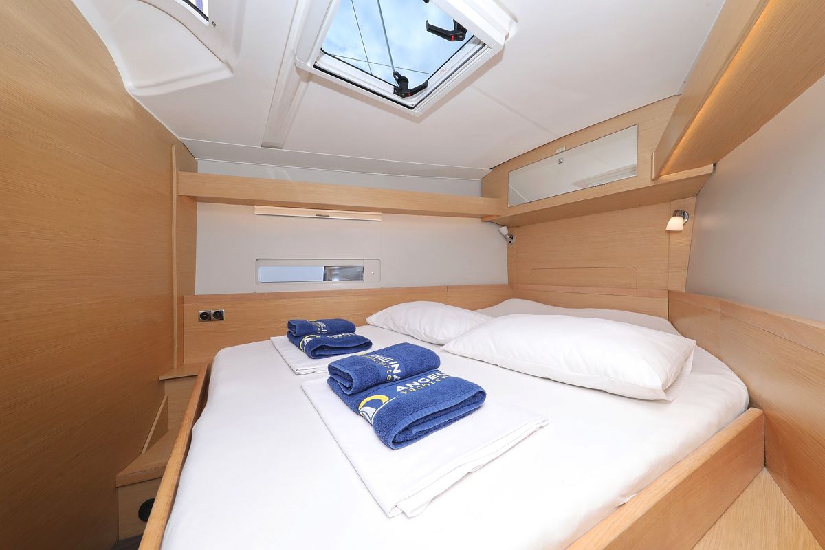 Cabin on Thor, a Dufour 430 GL sailboat at Grad Vodice, Croatia