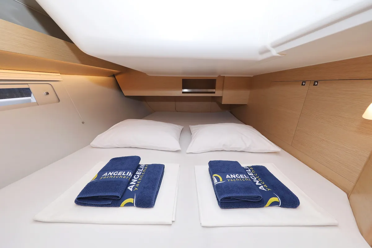 Cabin on Thor, a Dufour 430 GL sailboat at Grad Vodice, Croatia