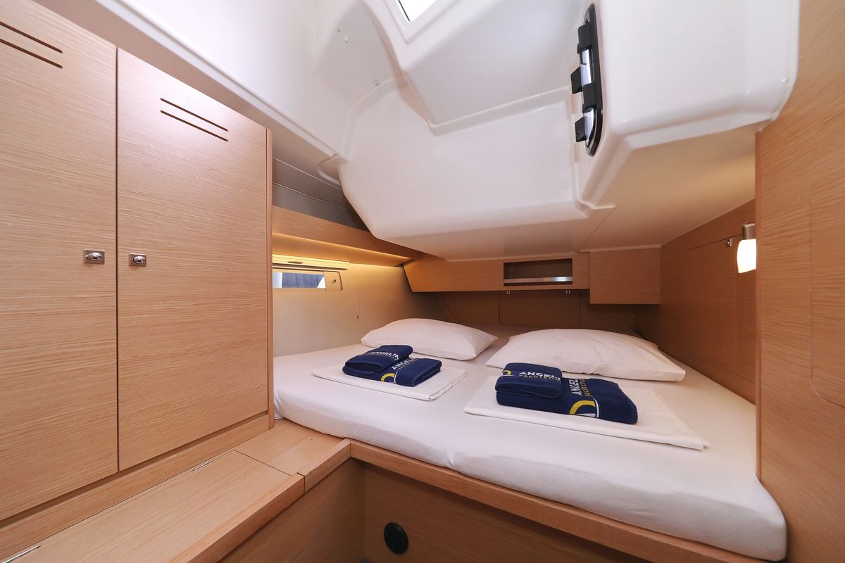 Cabin on Thor, a Dufour 430 GL sailboat at Grad Vodice, Croatia