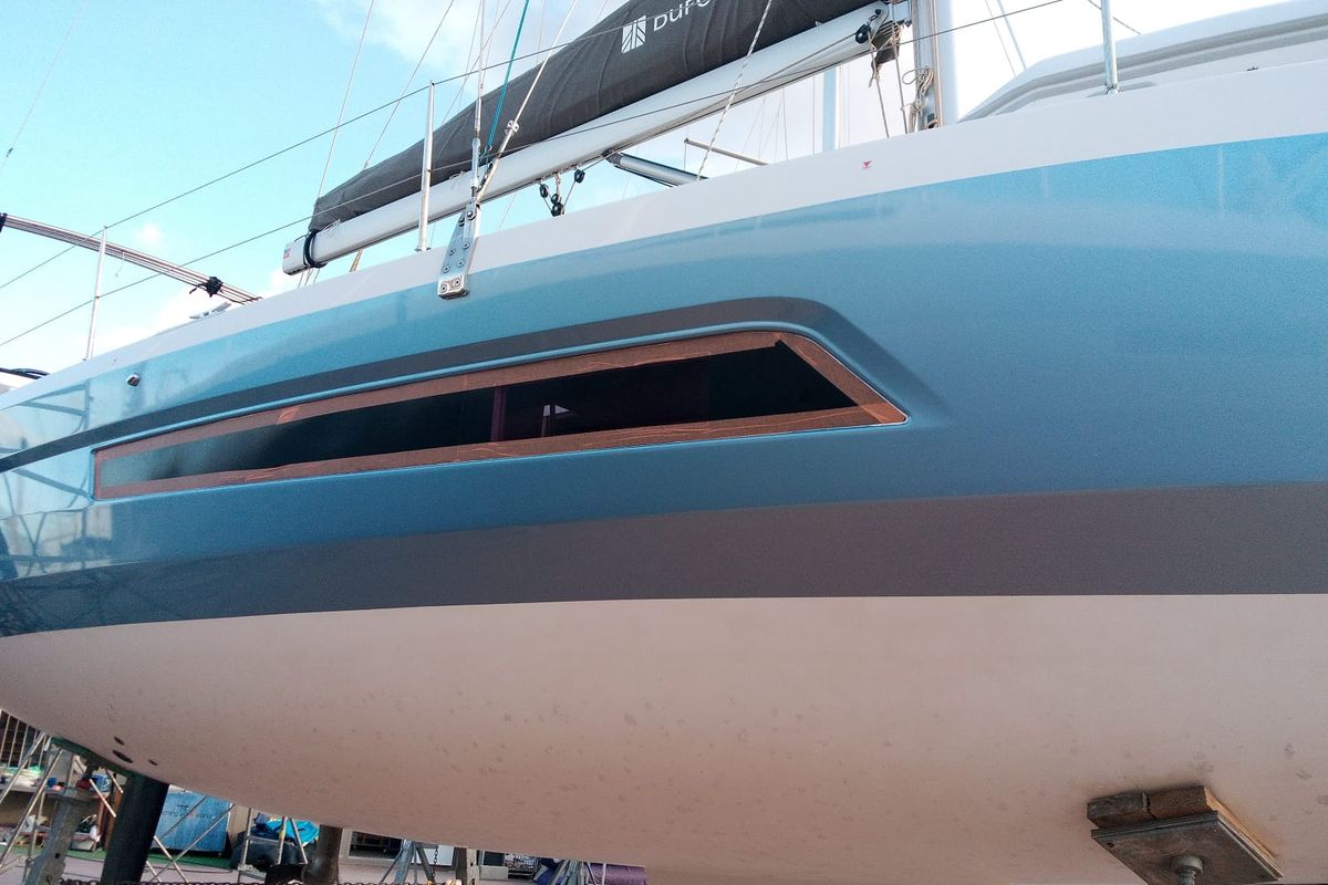 Polygala, a Dufour 37 sailboat at Olbia, Italy