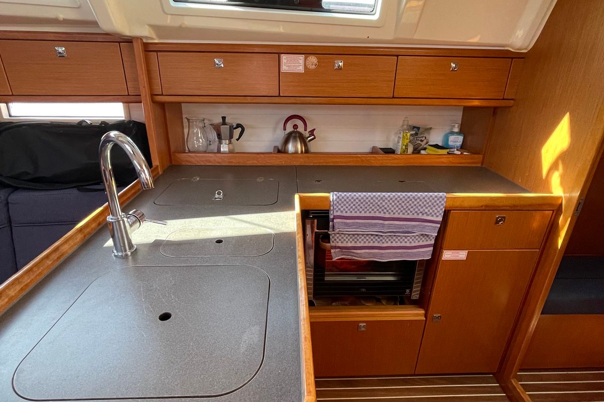 Galley of Mapalimi, a Bavaria Cruiser 37 sailboat at Grad Šibenik, Croatia