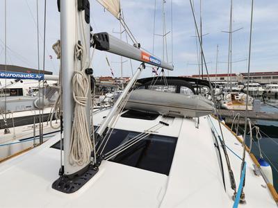 Deck of Top Gun, a Elan Impression 45.1 sailboat at Pirovac, Croatia