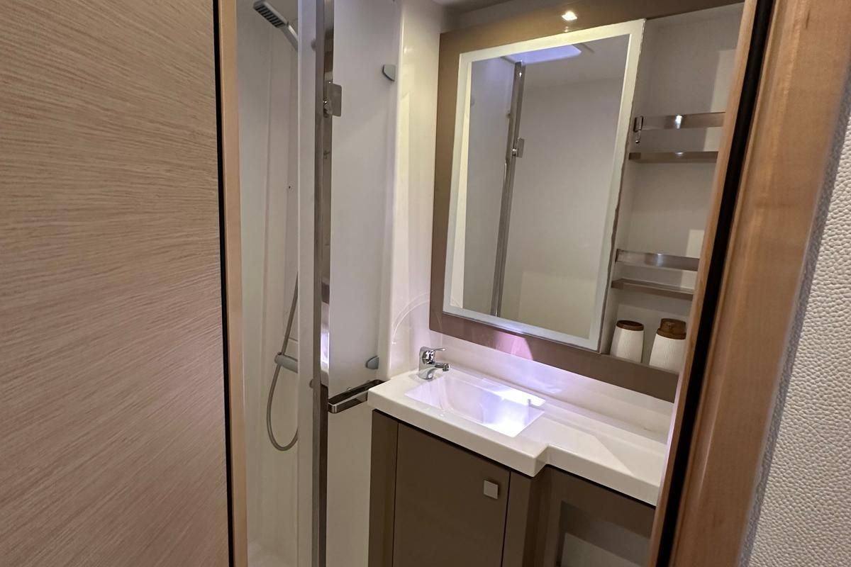 Head on Isla, a Fountaine Pajot Isla 40 catamaran at Castellammare del Golfo, Italy