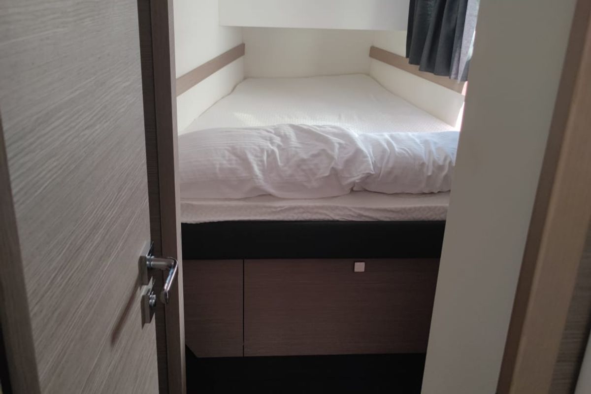 Cabin on Isla, a Fountaine Pajot Isla 40 catamaran at Castellammare del Golfo, Italy