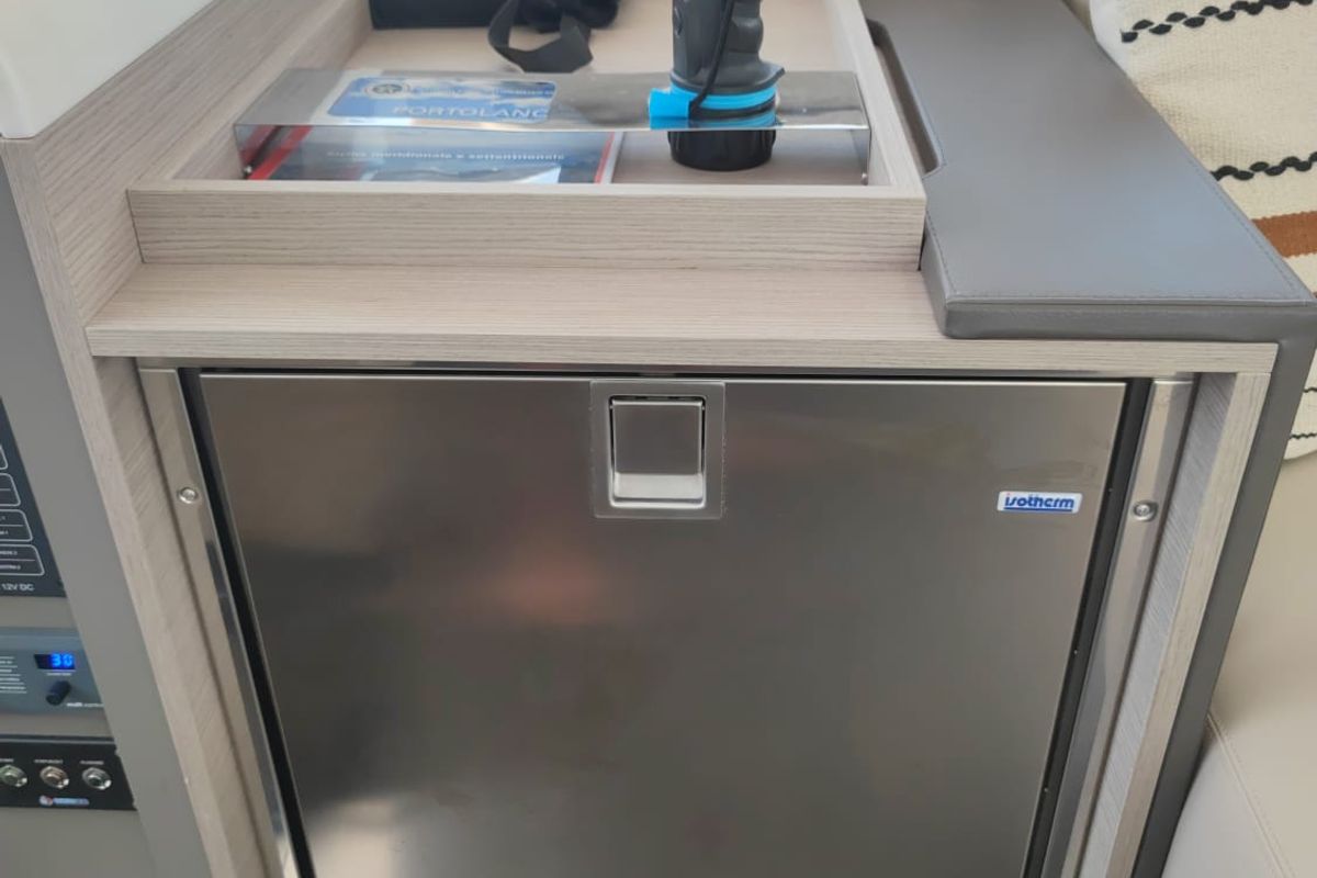 Galley of Isla, a Fountaine Pajot Isla 40 catamaran at Castellammare del Golfo, Italy