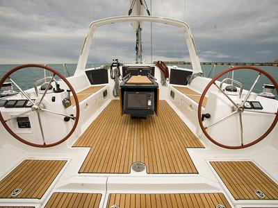 Cockpit of Moonshine, a Beneteau Oceanis 45 sailboat at Pa Khlok, Thailand