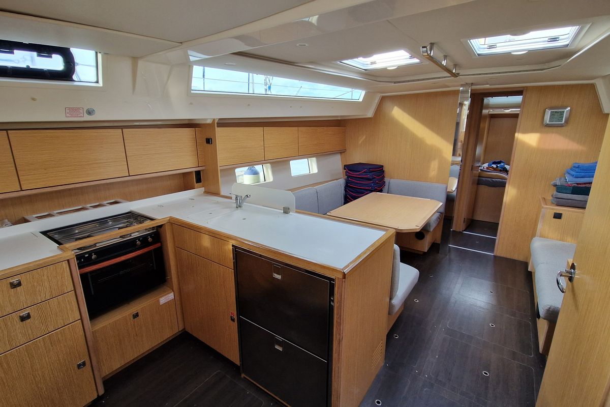Galley of Lush Life, a Bavaria C45 Holiday sailboat at Punat, Croatia