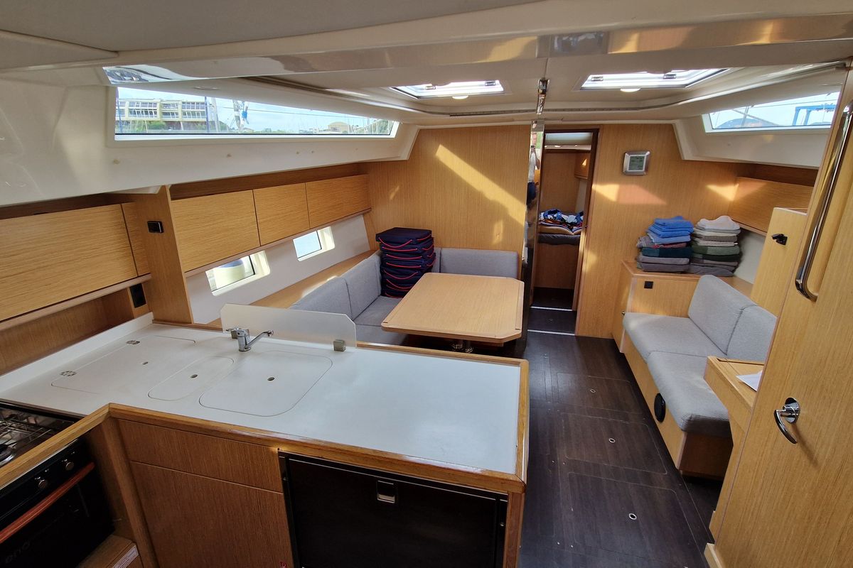 Salon of Lush Life, a Bavaria C45 Holiday sailboat at Punat, Croatia