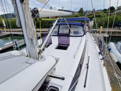 Deck of Lush Life, a Bavaria C45 Holiday sailboat at Punat, Croatia