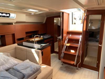 Galley of Oreo, a Hanse Yachts Hanse 458 sailboat at Lavreotiki Municipal Unit, Greece