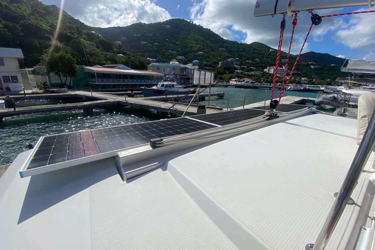 Peacemaker, a Fountaine Pajot Helia 44 catamaran at Road Town, British Virgin Islands