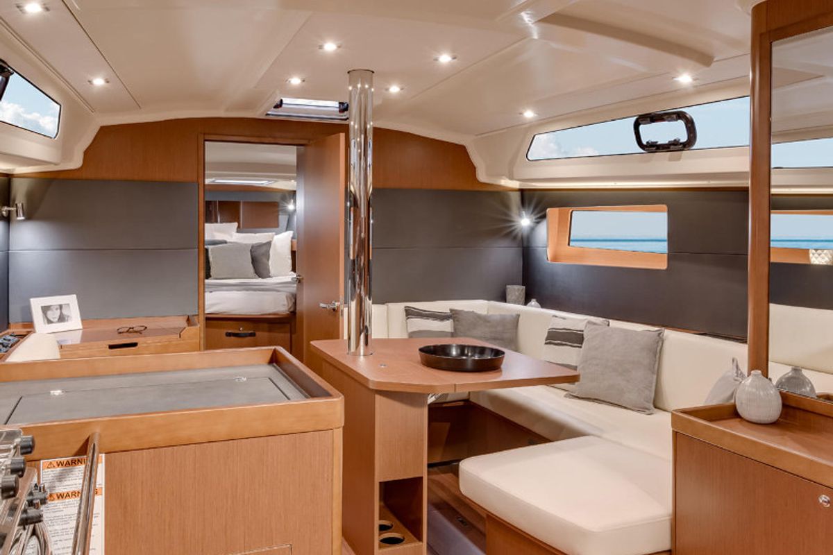 Salon of Black Lion, a Beneteau Oceanis 41.1 sailboat at Athens, Greece