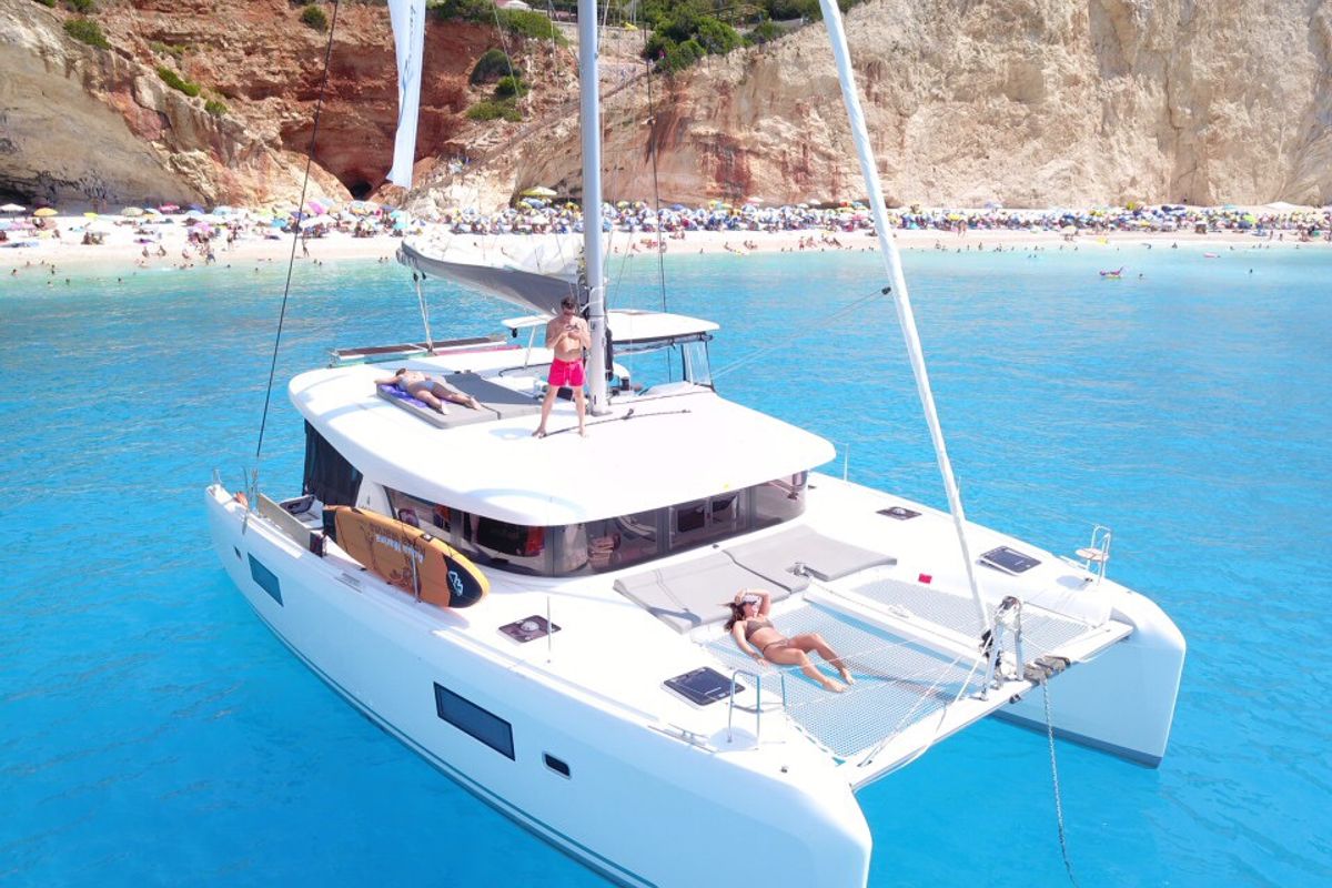 Exterior view of No Name: Master Cabin #2 (Cabin Charter 2 pax) FULLY CREWED, ALL EXPENSES, a Lagoon 42 catamaran at Municip…